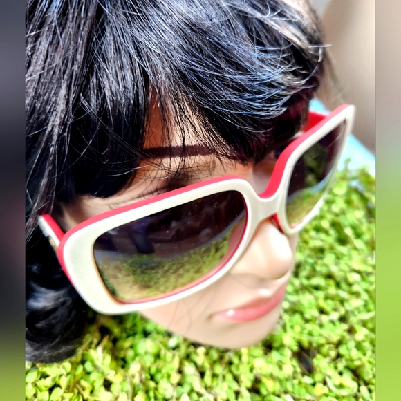 CARTIER White Red Pink Logo France Luxury Oversized CHARLIE Unisex Sunglasses 6" - Picture 13 of 16